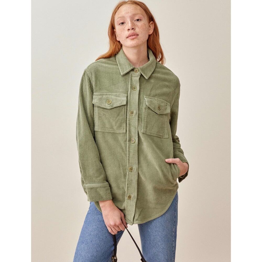 Reformation Jennings Corduroy Jacket - S - Artichoke - Picture 3 of 8
